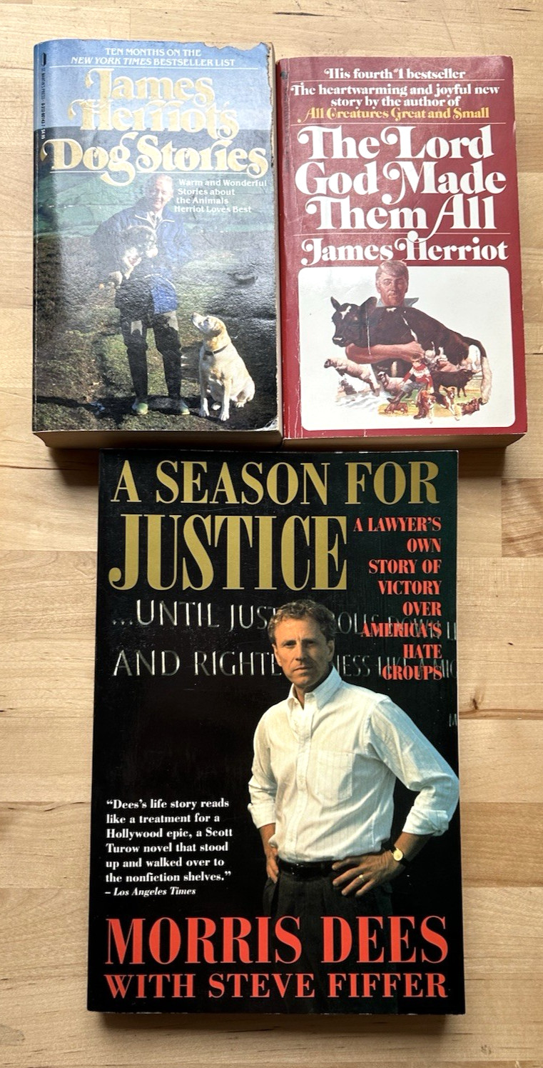 Lot of 3 Autobiography Memoir Paperback Books Dog Stories Various Authors