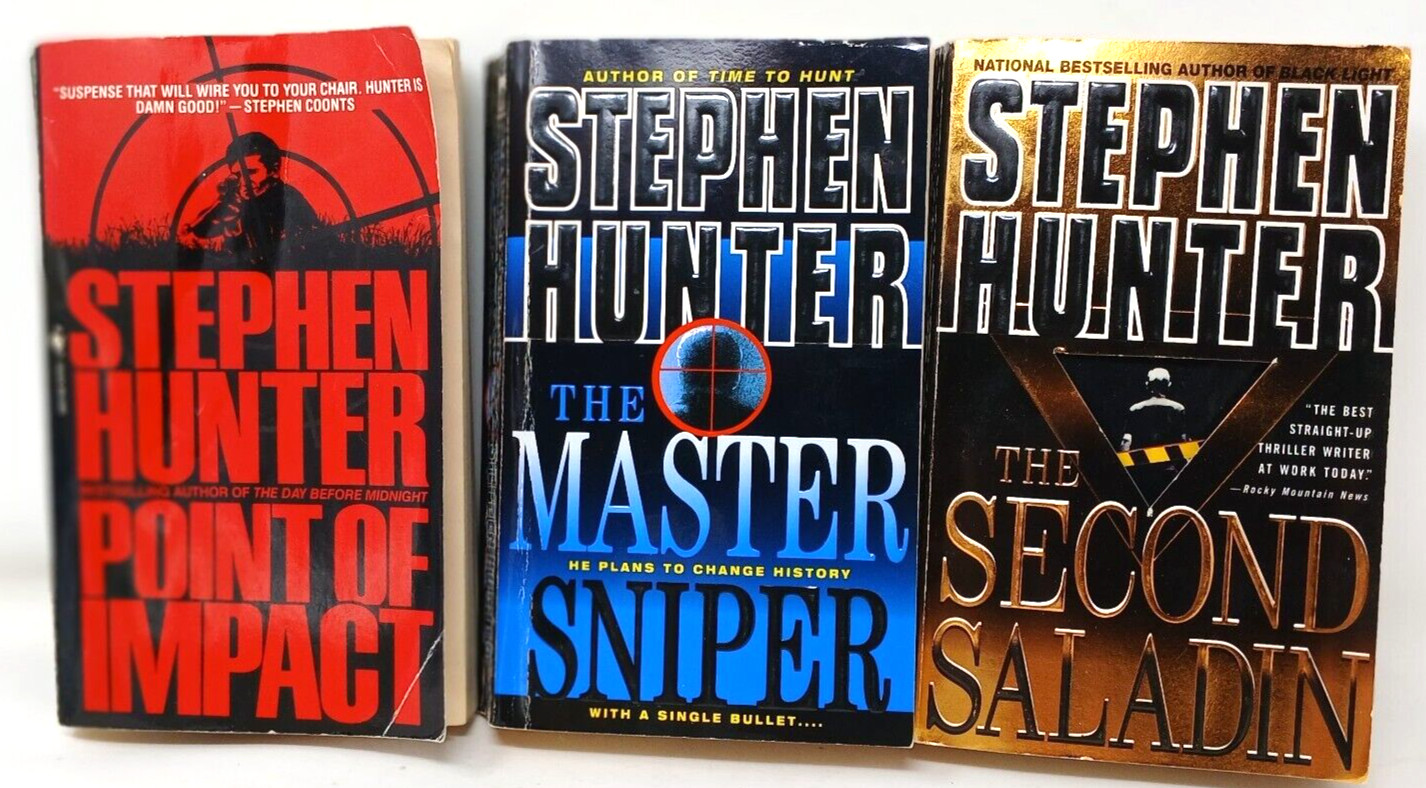 3 Stephen Hunter PB Books Master Sniper, Point of Impact, Second Saladin #H2