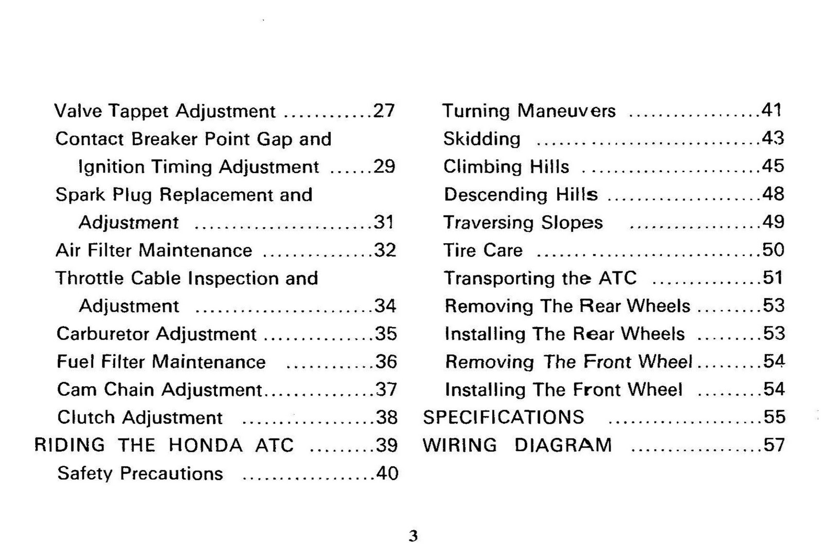 1973 Honda ATC70 Owner’s Manual 60 Pages