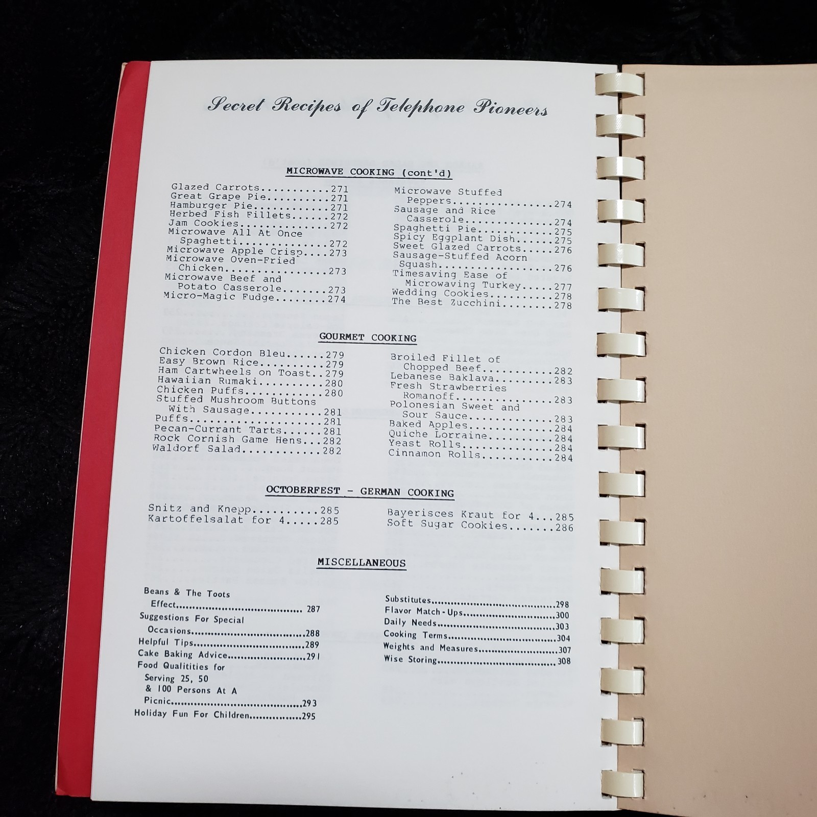 Secret Recipes of Telephone Pioneers Cookbook Chaper 1961 South Carolina 1982