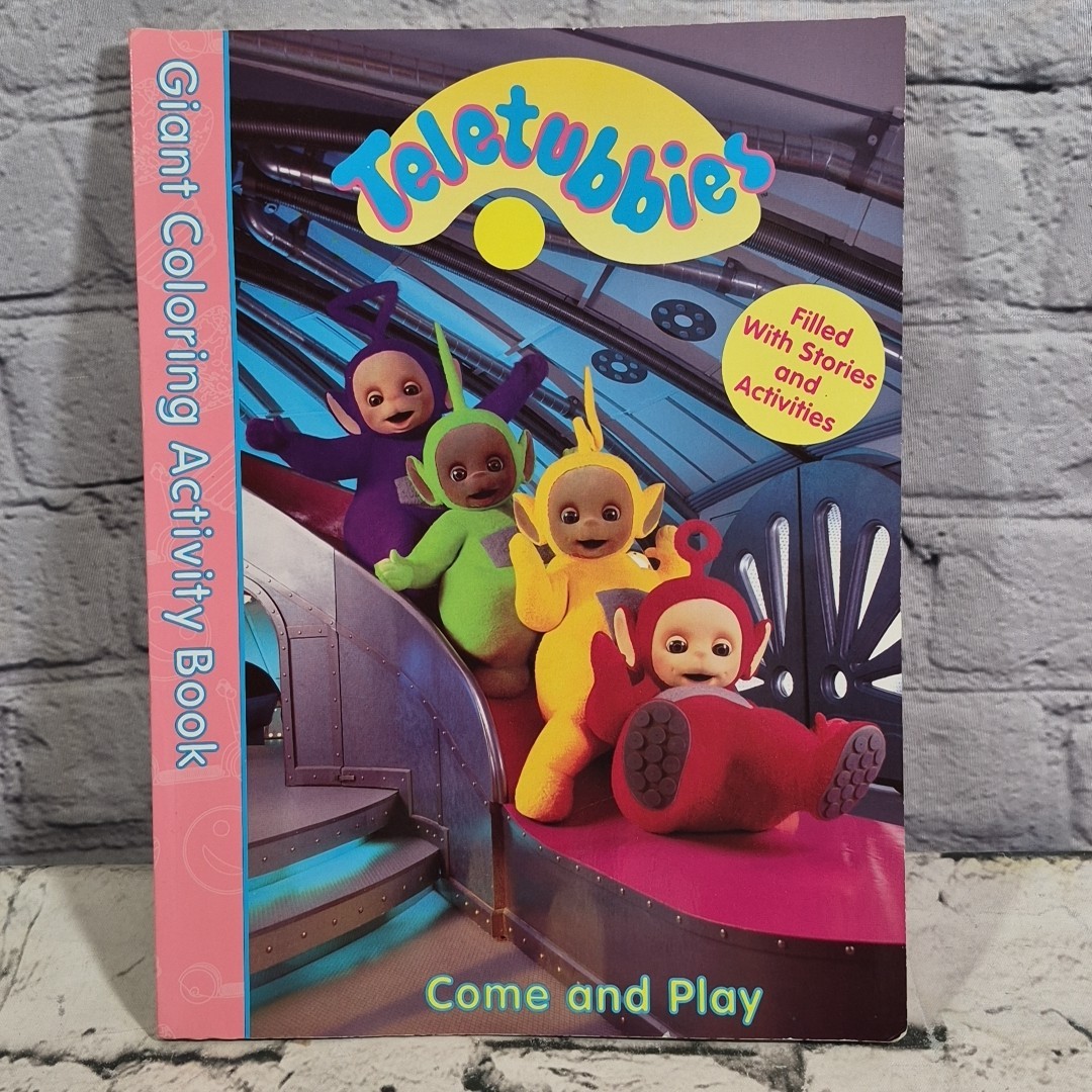 Come and Play TELETUBBIES Giant Coloring Activity BOOK with stories! 90+ pages!