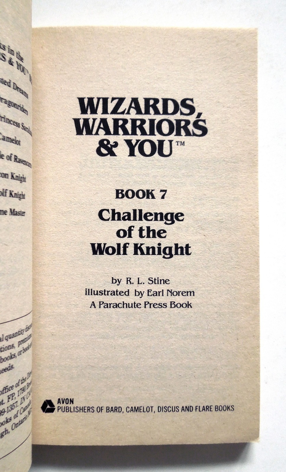 Wizards Warriors and You, Book 7: Challenge of the Wolf Knight – R.L. Stine, sc