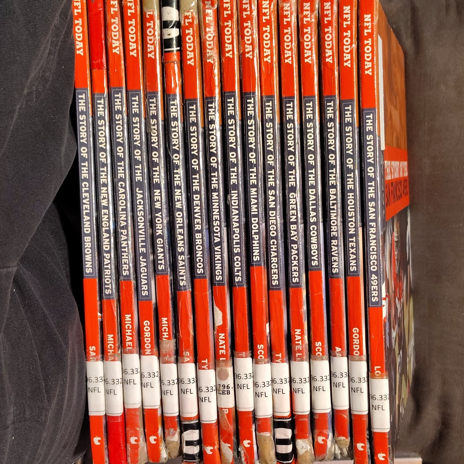 Lot of 16 NFL Today Hardcover Illustrated Football Books – Ex-Library Set for Ag