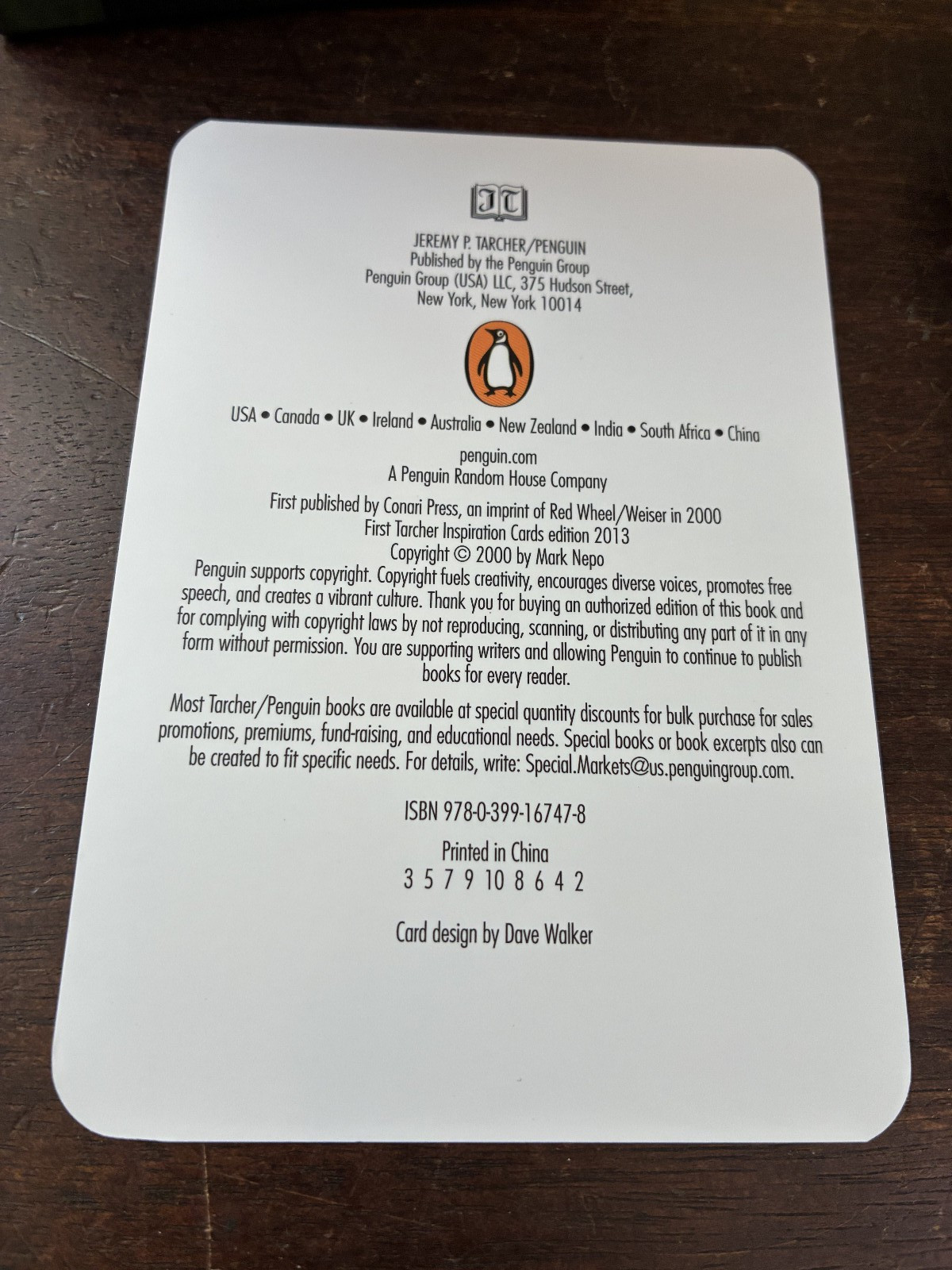 Book of Awakening Inspiration Cards by Mark Nepo (2013, Cards,Flash Cards)