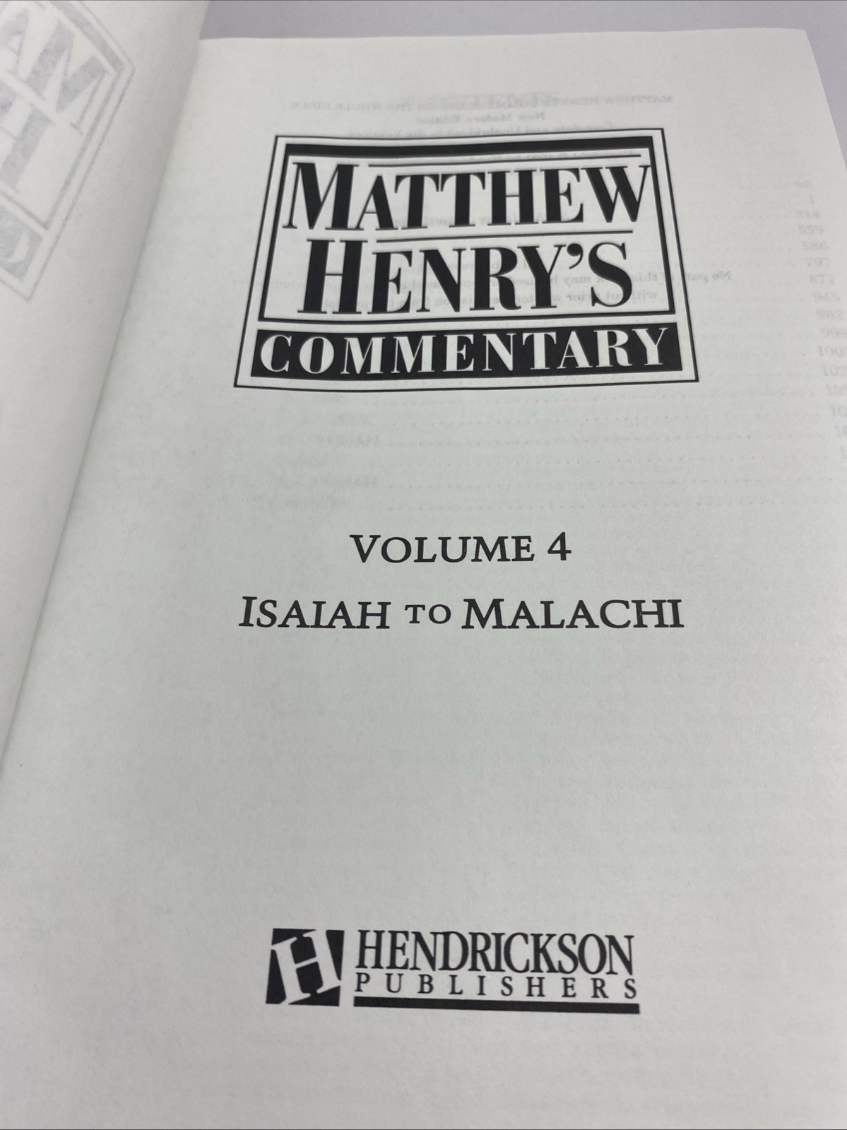 Matthew Henry’s Commentary Volume 4 Isaiah to Malachi