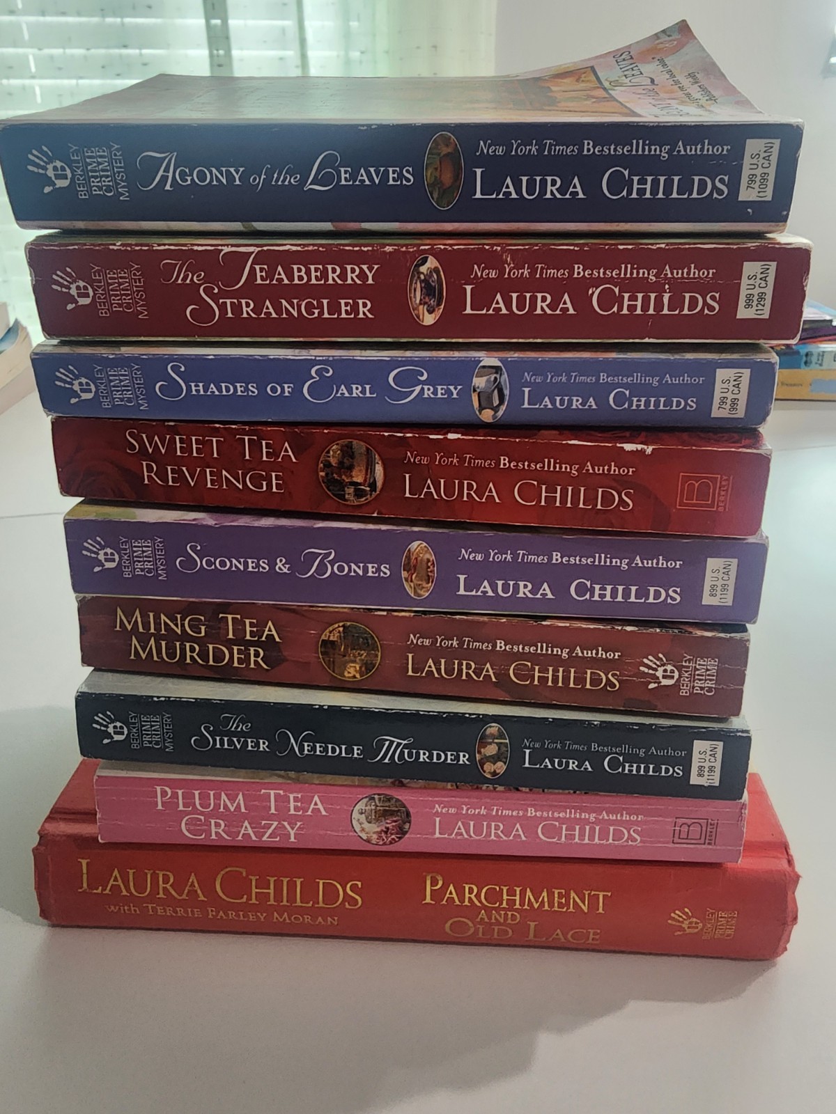 Laura Childs A Tea Shop Mystery Paperback Book Lot of 9 Tea Mysteries Set