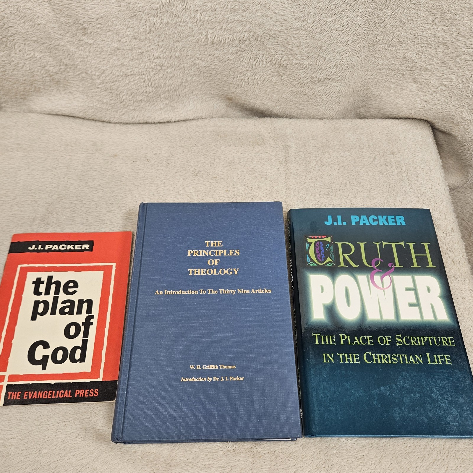 J I Packer Book Lot Of 3 Principles Of Theology The Plan Of God Truth & Power