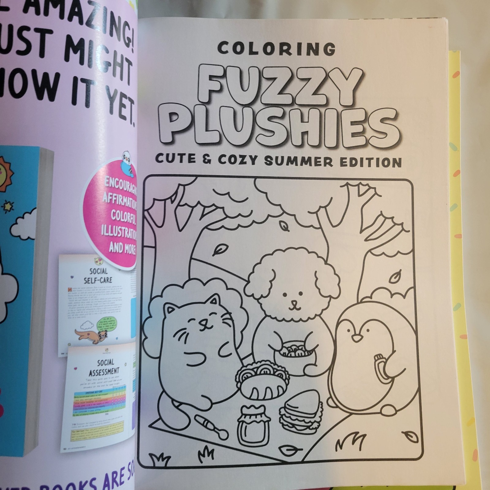 Coloring Fuzzy Plushies: Cute & Cozy Summer Edition Coloring Book Magazine