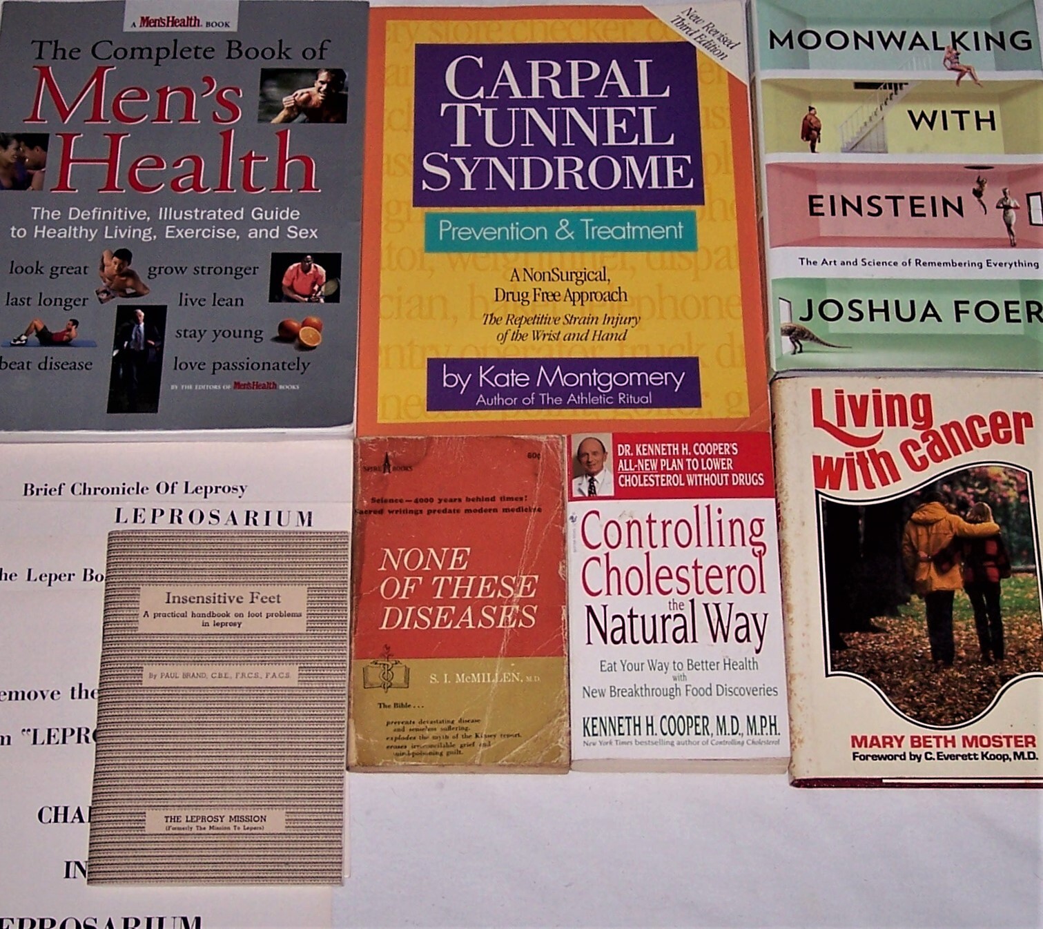Moonwalk Einstein Cancer Cholesteral Carpal Tunnel Mens Health Leprosy BOOK LOT