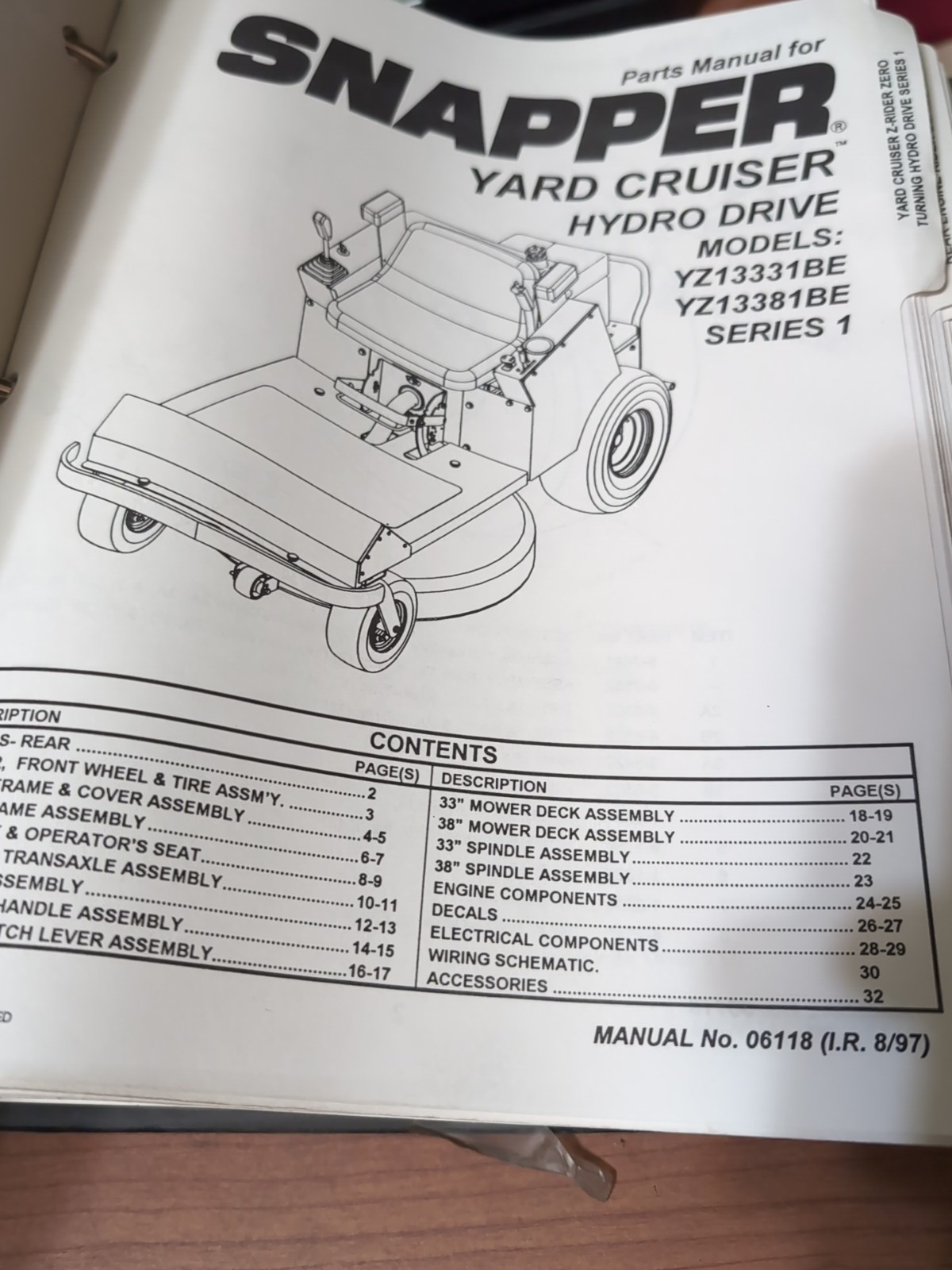 Snapper Lawnmower Parts List/Manual Binder: HC G ~1999