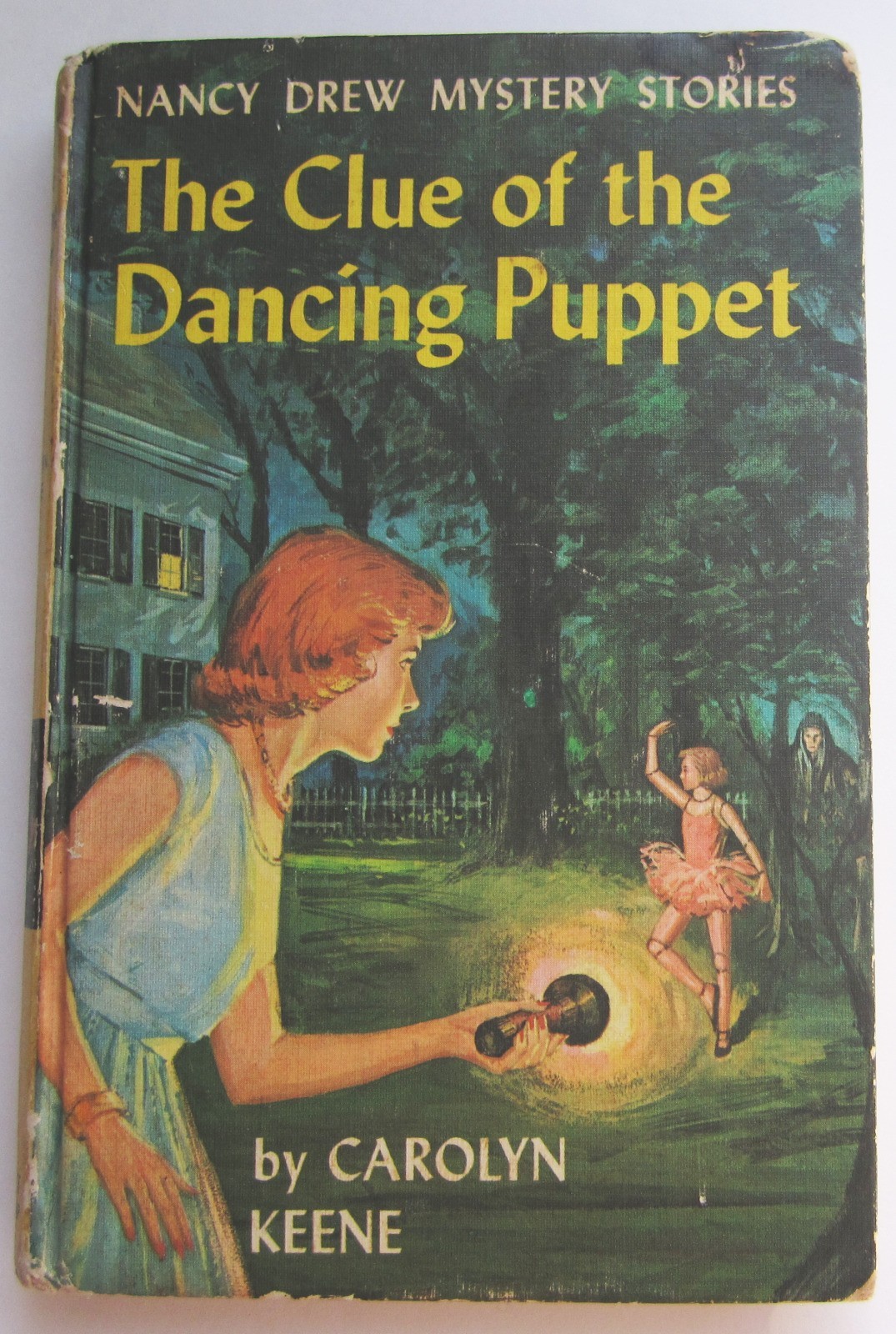 Nancy Drew Clue of Dancing Puppet 1963 Print Hardcover Book #39 White Multi I