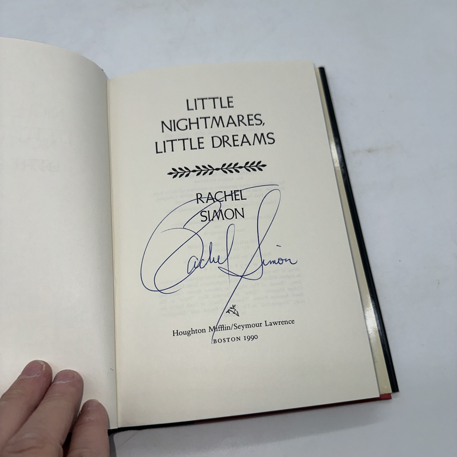 Little Nightmares, Little Dreams by Rachel Simon (1990, Hardcover) Signed