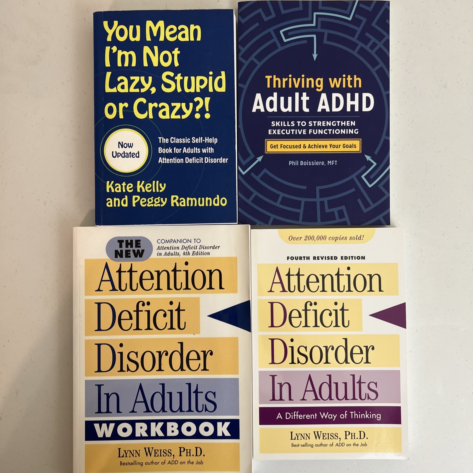 Adult ADHD 4 Book Lot – Executive Function Focus Workbook Lynn Weiss Kelly
