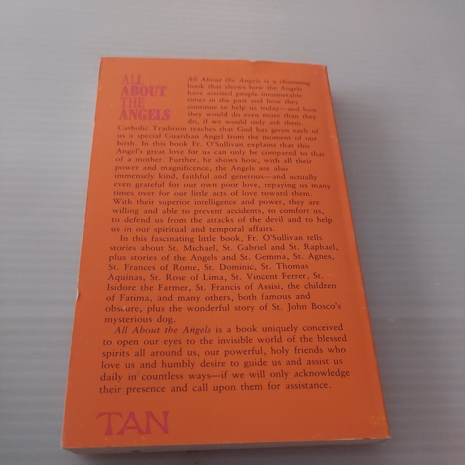 1990, “All About The Angels” By Fr. Paul O’Sullivan Paperback Book