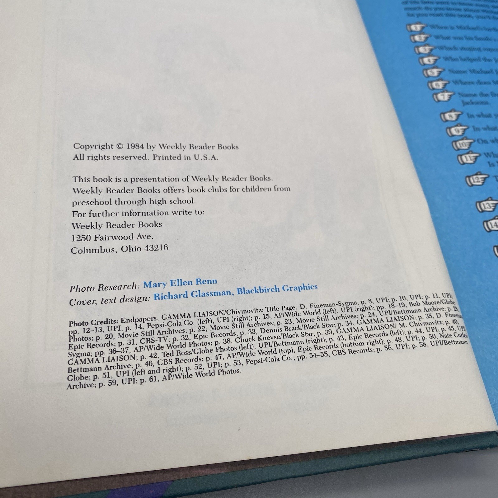 Marvelous Michael Jackson Barbara McCall 1984 Weekly Reader Hardcover Biography