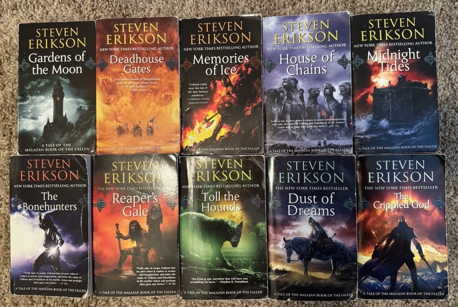 Complete Malazan Book of the Fallen Series 1-10 by Steven Erikson, Paperback Lot