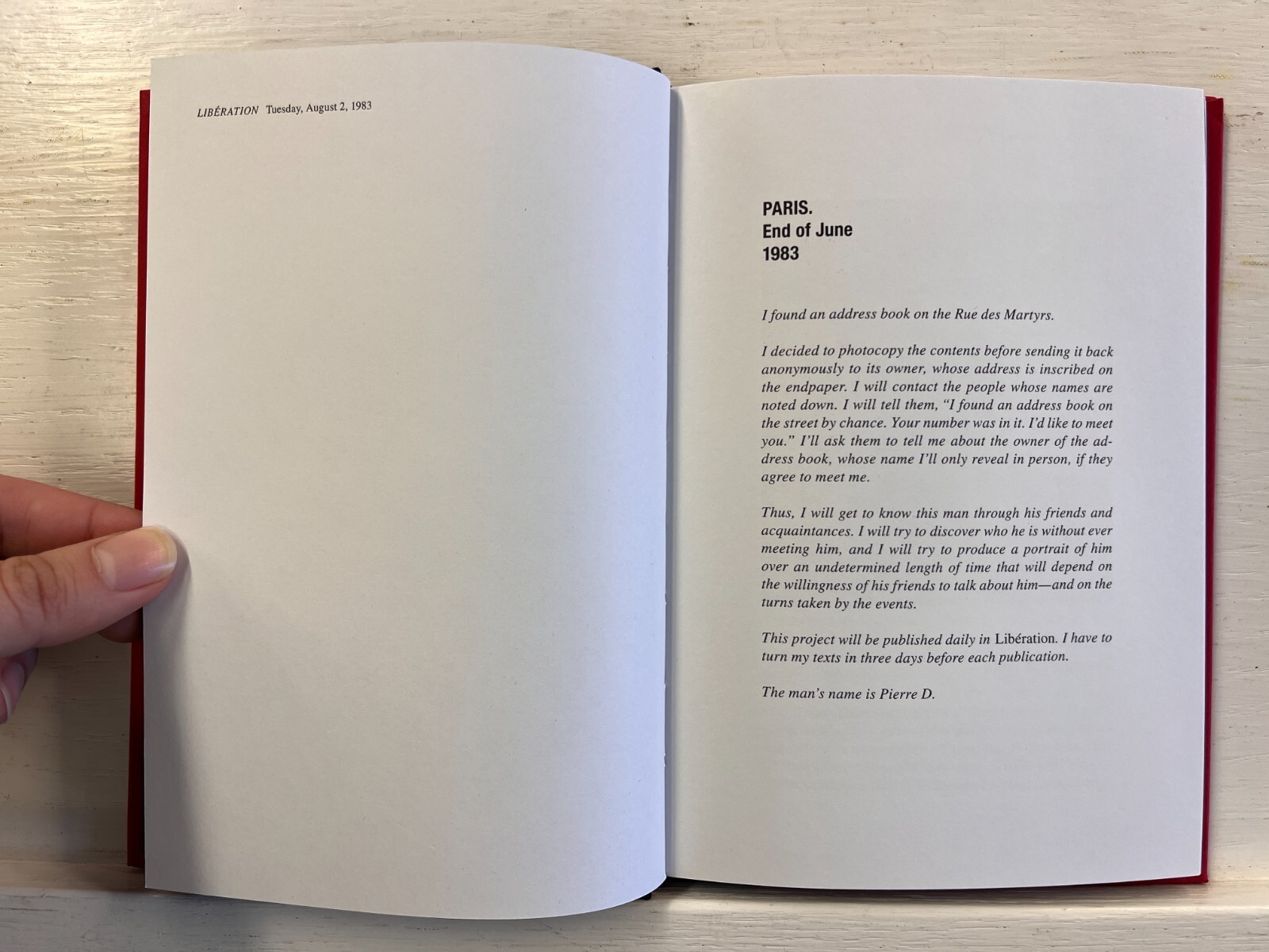 Sophie Calle: The Address Book 2012 rare conceptual art project