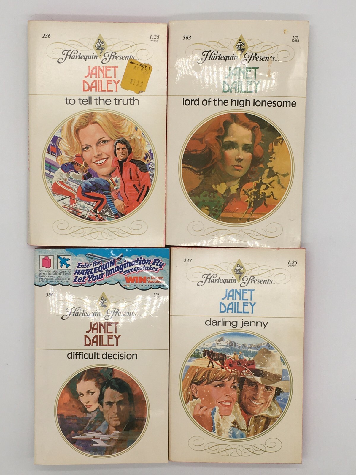 4 Book Lot Vintage Janet Dailey Harlequin Presents Romance 227-236-363-386✨EXC✨