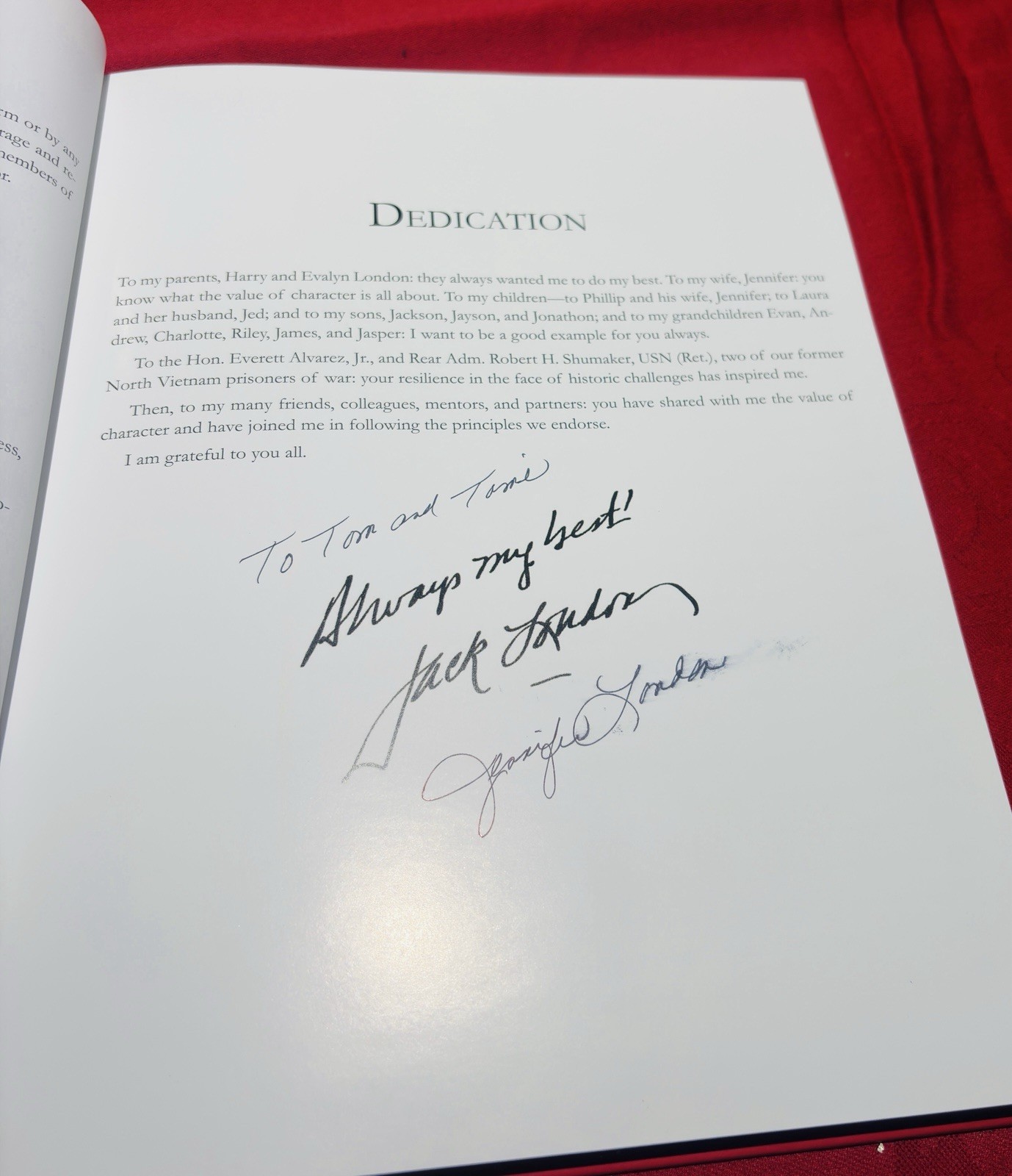 Profiles in Character by Dr. J. Phillip London Hardcover Fortis Signed Edition