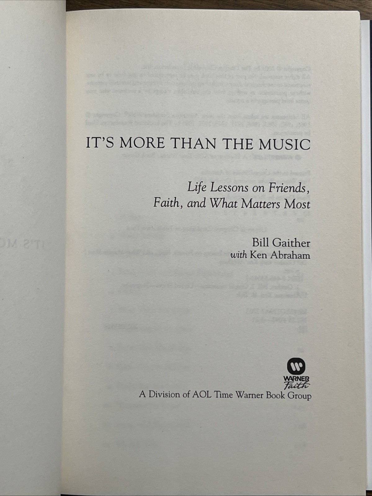 It’s More than The Music by Bill Gaither, 2003, 1st Edition, 1st Print, SIGNED