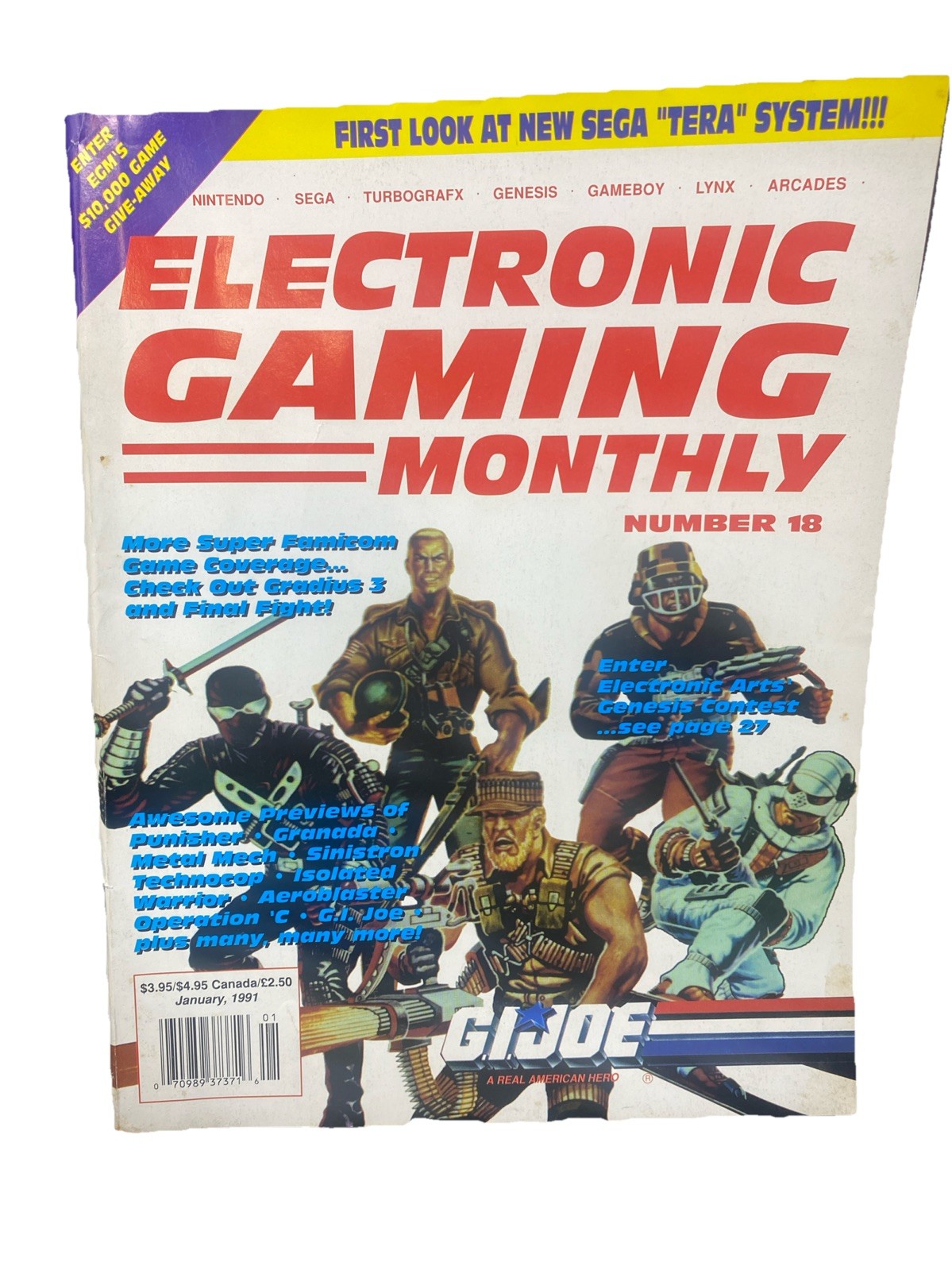 Electronic Gaming Monthly Magazine Number 18 G.I. Joe January 1991