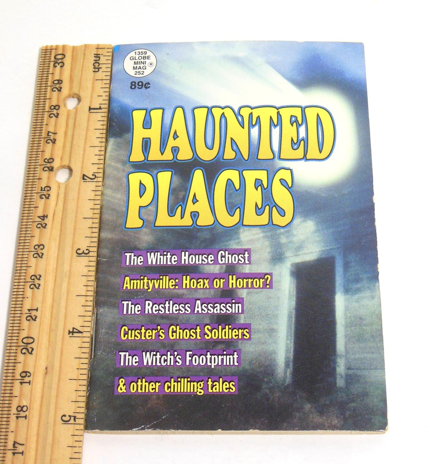Haunted Places Globe Mini Mag by Merlin Jones 1993 Ghosts Witch VG Small PB 60Pg
