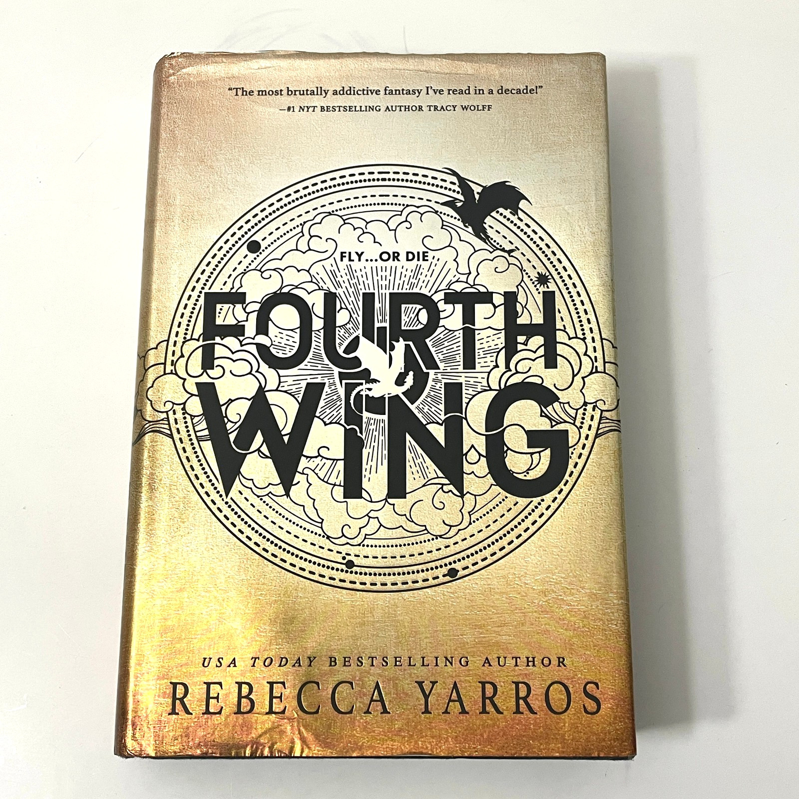 Fourth Wing Rebecca Yarros 1st Edition 1st Print Dragon Sprayed Edges Hardcover