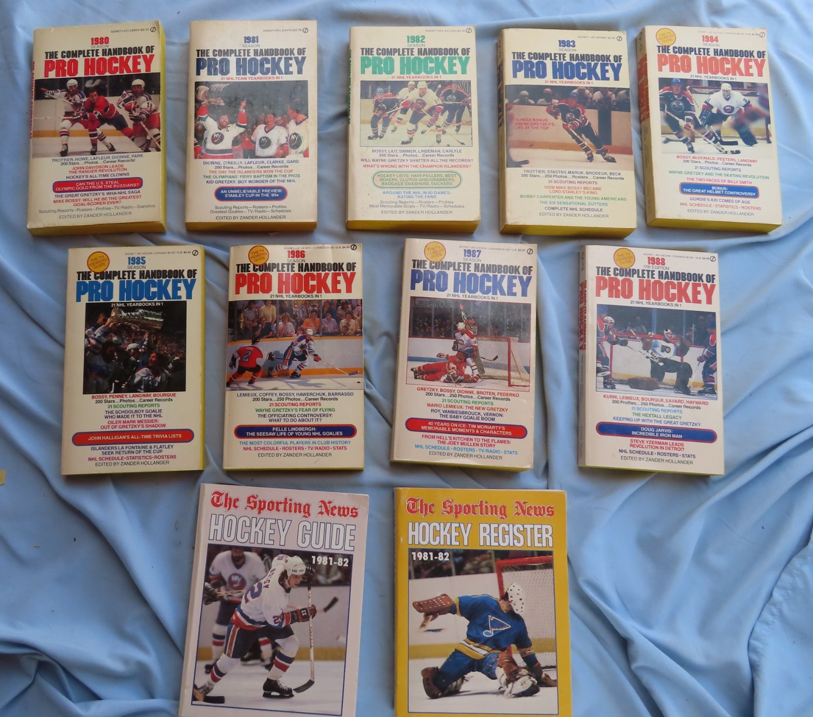 11 Books Handbook Pro Hockey 1980-1988 Zander Hollander plus 81-82 Register