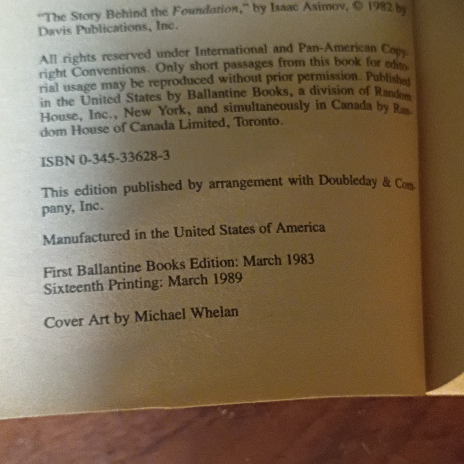 Isaac Asimov Foundation and Empire PB Foundation Series Sci-Fi Ballantine 1983