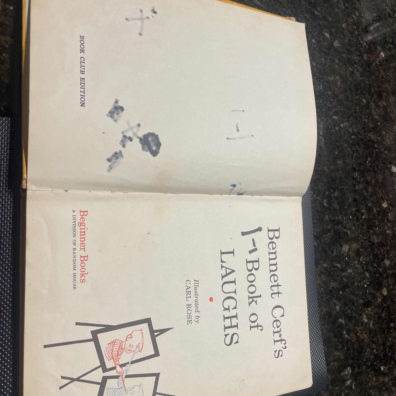 VINTAGE 1959 Bennett Cerf’s “BOOK OF LAUGHS” -Ullustrated By Carl Rose – 1st Ed?