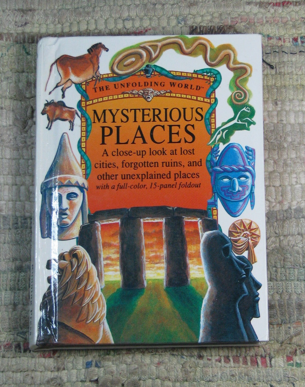 The Unfolding World MYSTERIOUS PLACES 1993 First Edition Mini Hardcover Foldout