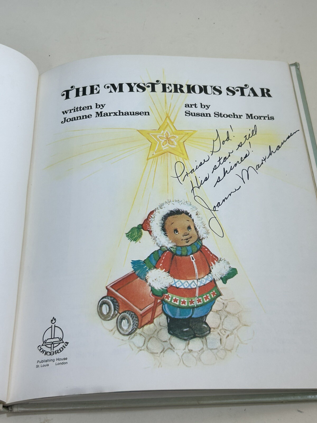 The Mysterious Star Signed Joanne Marxhausen Children Christmas Story Vintage HC