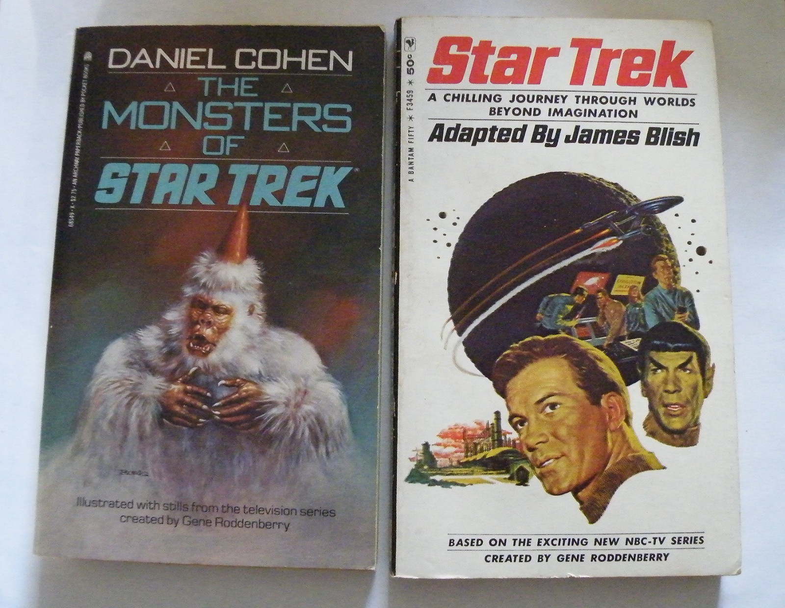 2 STAR TREK Paperbacks 1967 #9 James Blish & 1980 The Monsters 1st Eds.