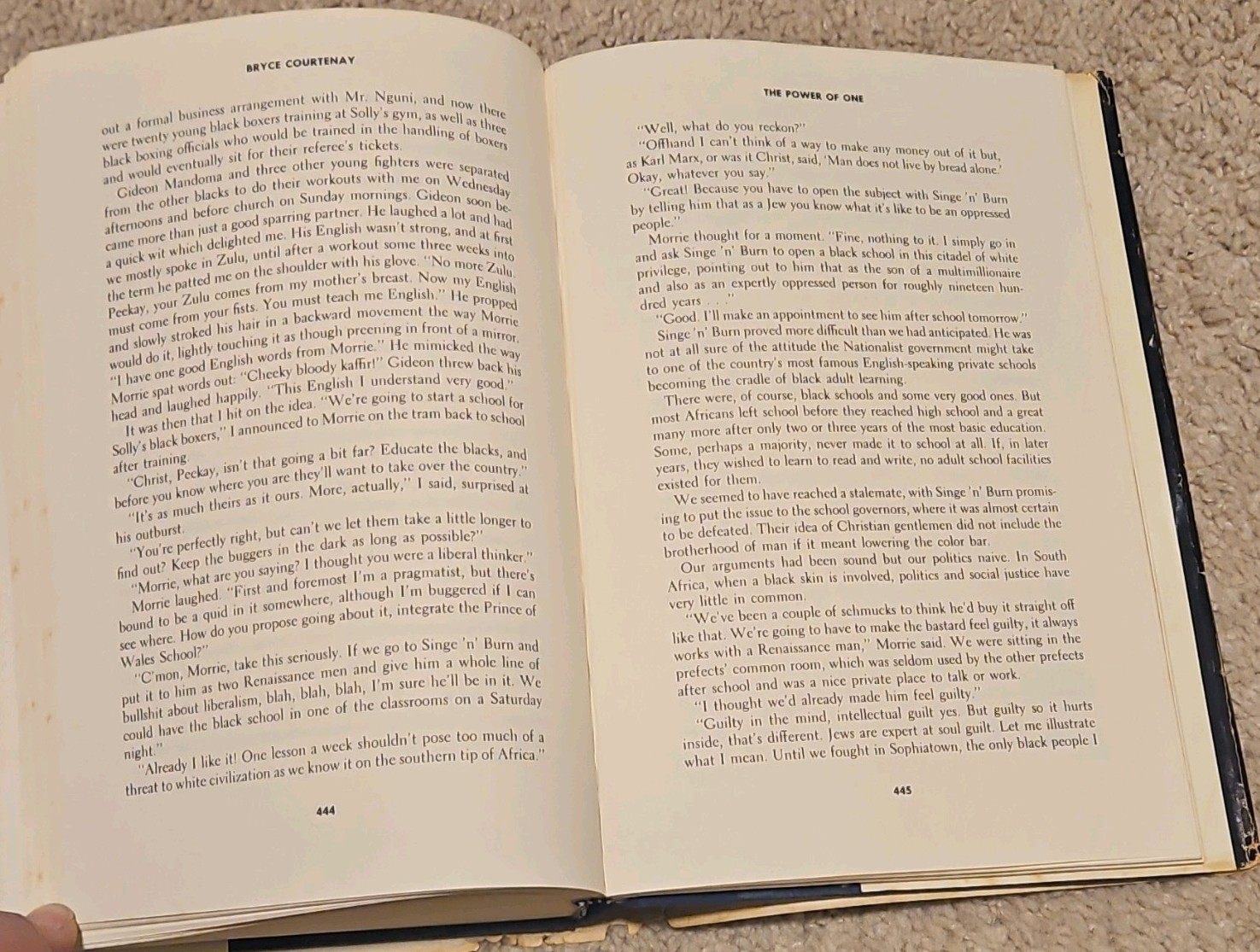 The Power of One by Bryce Courtenay (1989, Hardcover w/ Dust Jacket) BOMC Edtn.