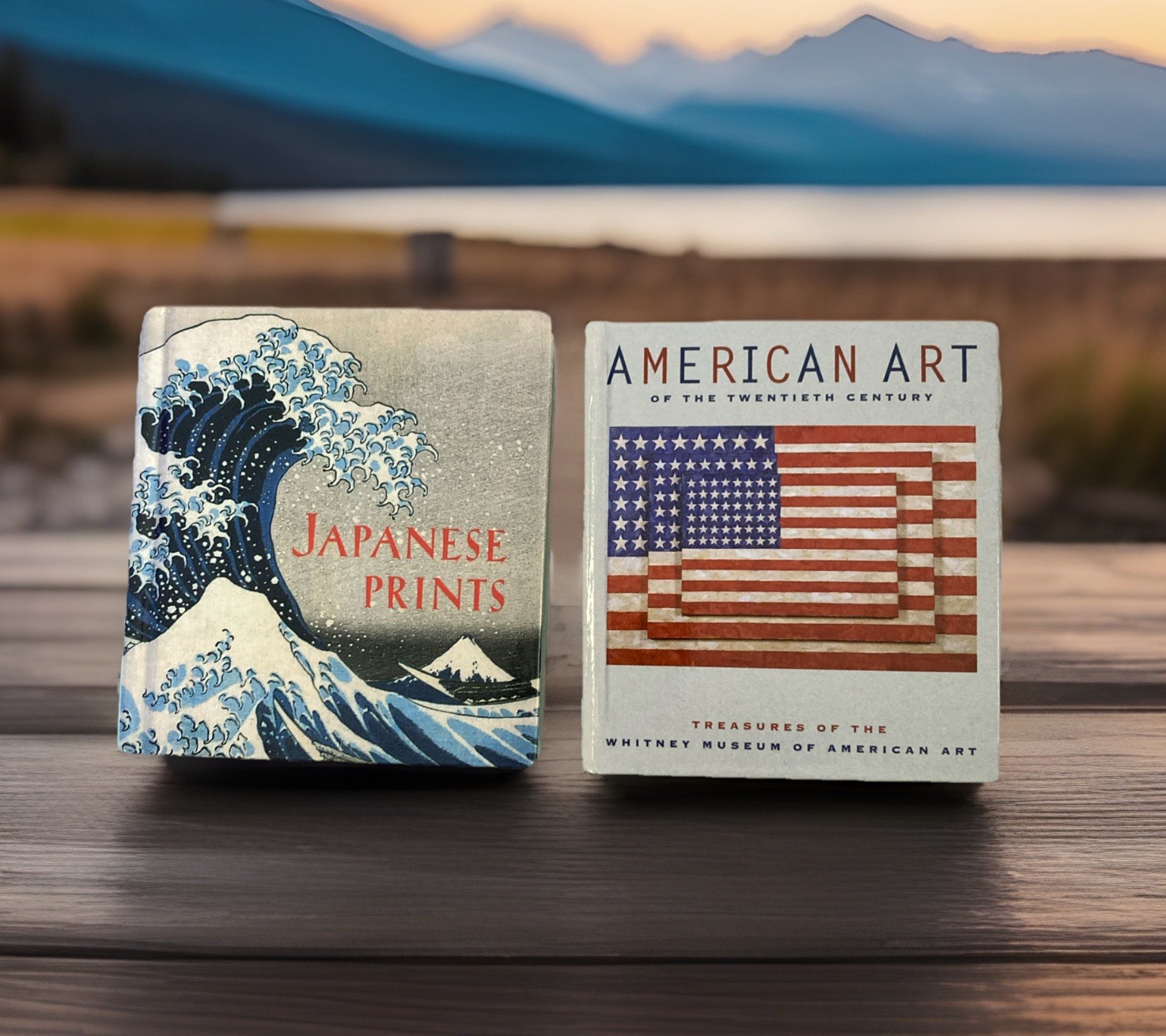 Set Of 2 Tiny Folio Books American Art and Japanese Prints