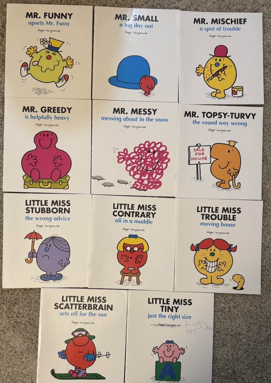 1998 Roger Hargreaves Little Miss and Mr. LOT OF 11 Classic Large Books