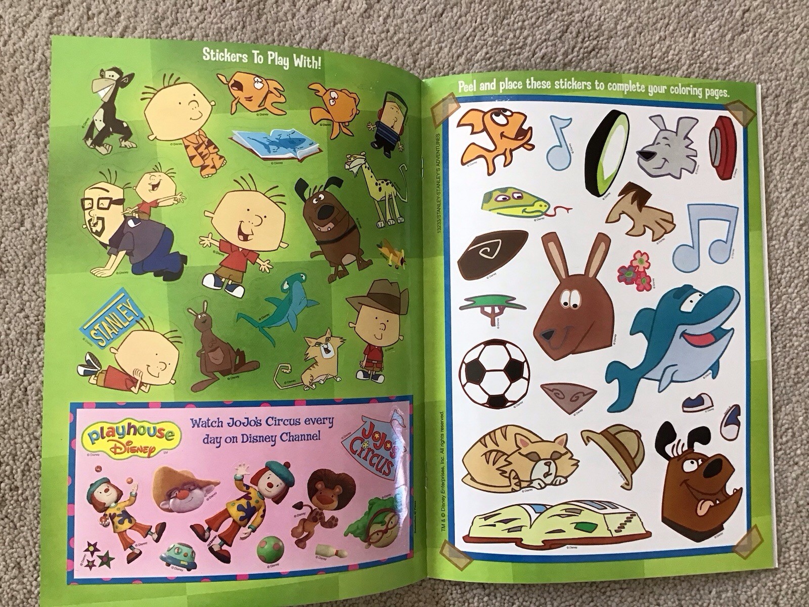 2004 STANLEY Sticker Book To Color Dalmatian Press NEW/UNUSED Disney Playhouse