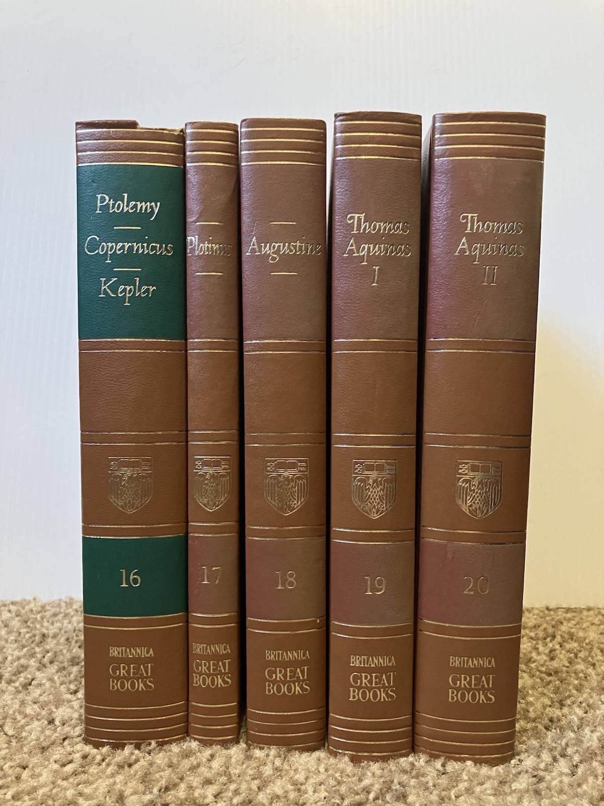 Lot of 5 Britannica Great Books 16 17 18 19 20 Augustine Aquinas Kepler Ptolemy