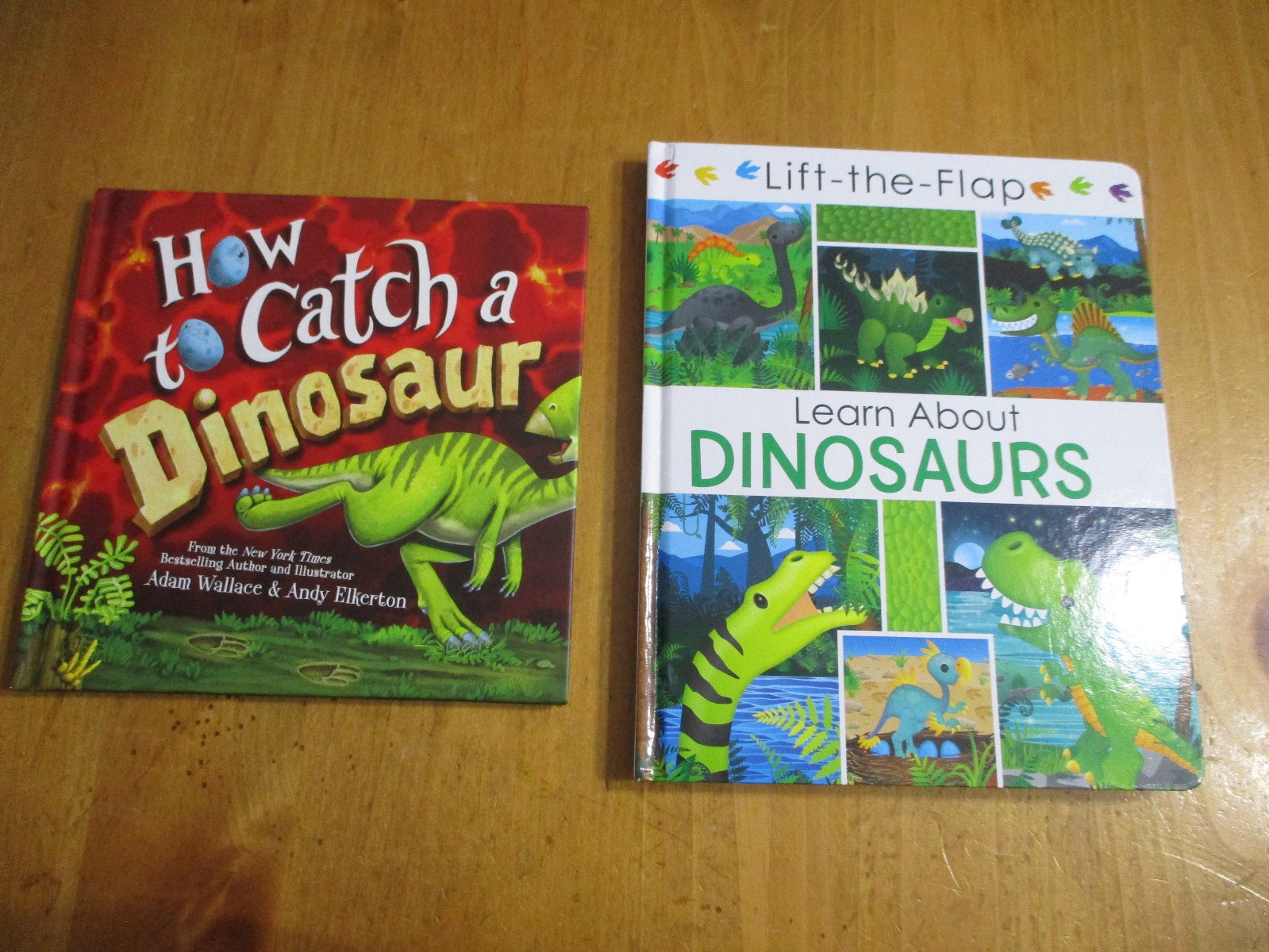 2-Kids Books Learn About Dinosaurs Lift The Flap & How To Catch a Dinosaur