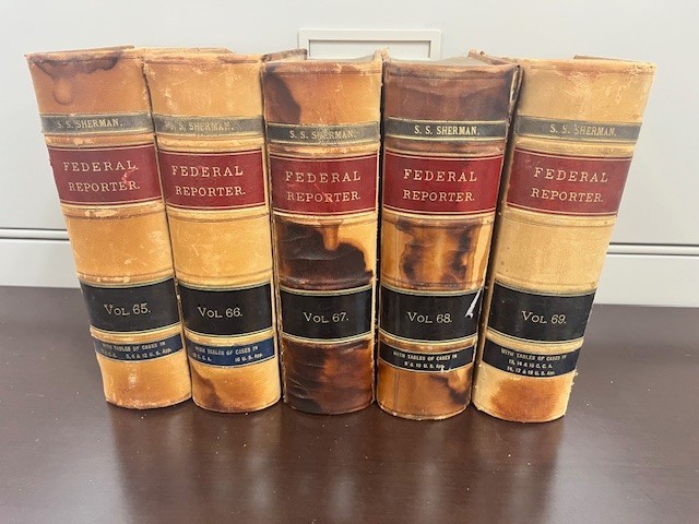 Lot of 5 Federal Reporter Antique Law Books 1890s Vols 65 66 67 68 69 Leather