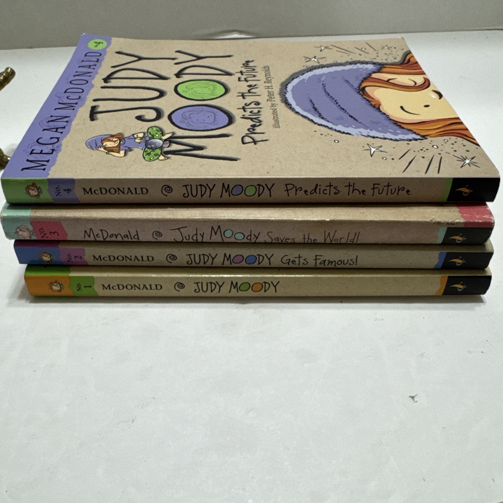 Lot Of 8 Judy Moody Books Megan McDonald 1-4 9-12 Like New Gets Famous In A Mood