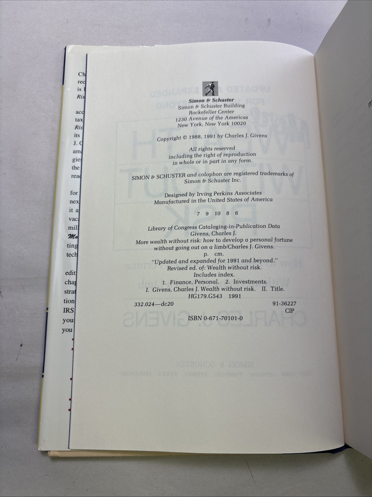 More Wealth Without Risk by Charles J. Givens (1991, Hardcover)