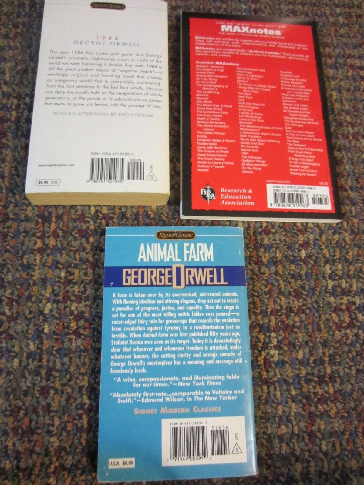 Animal Farm and 1984 by GEORGE ORWELL plus comprehensive 1984 test study guide