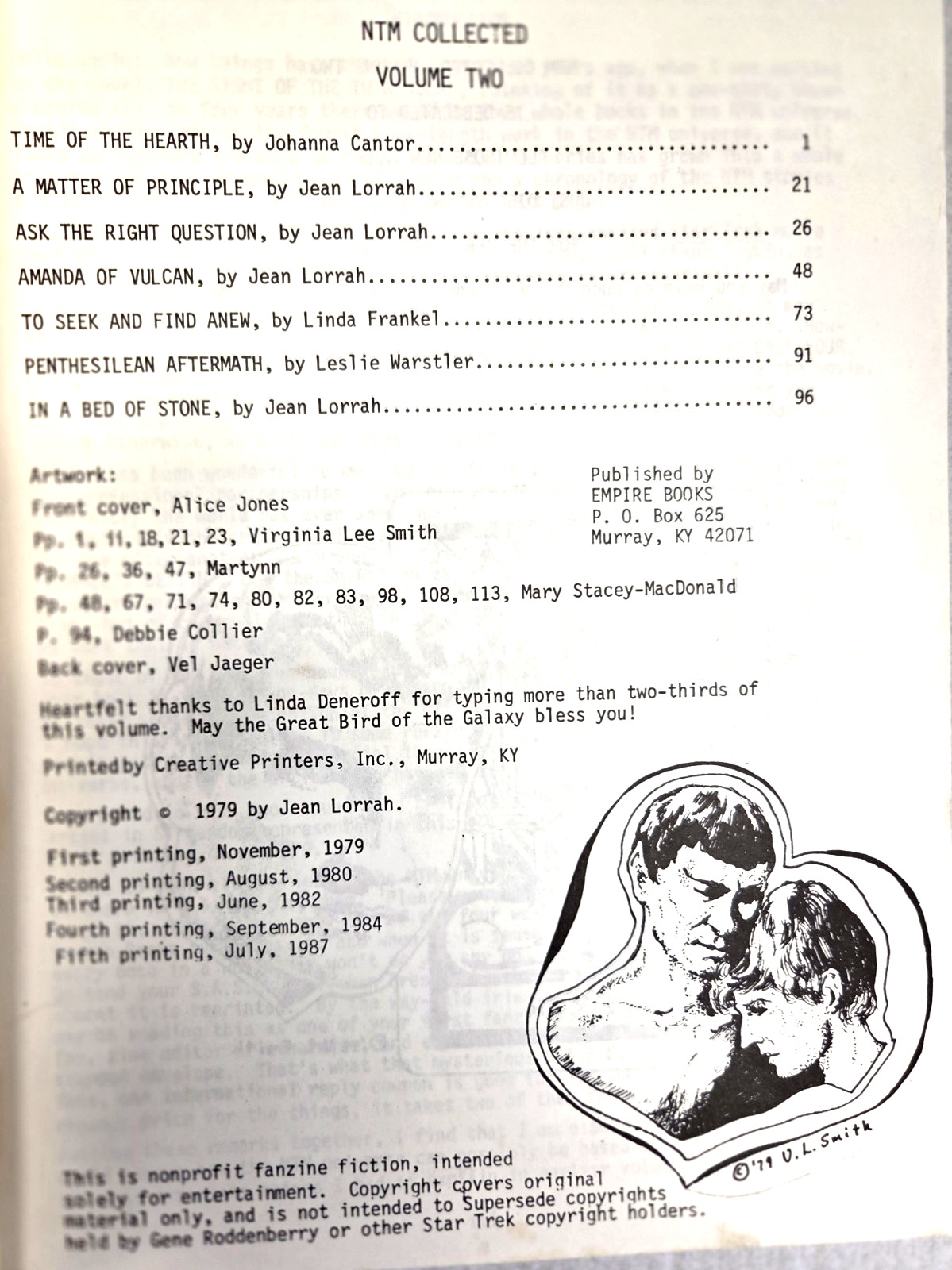 NTM Collected 2 116 pages 1987 Star Trek Fanzine
