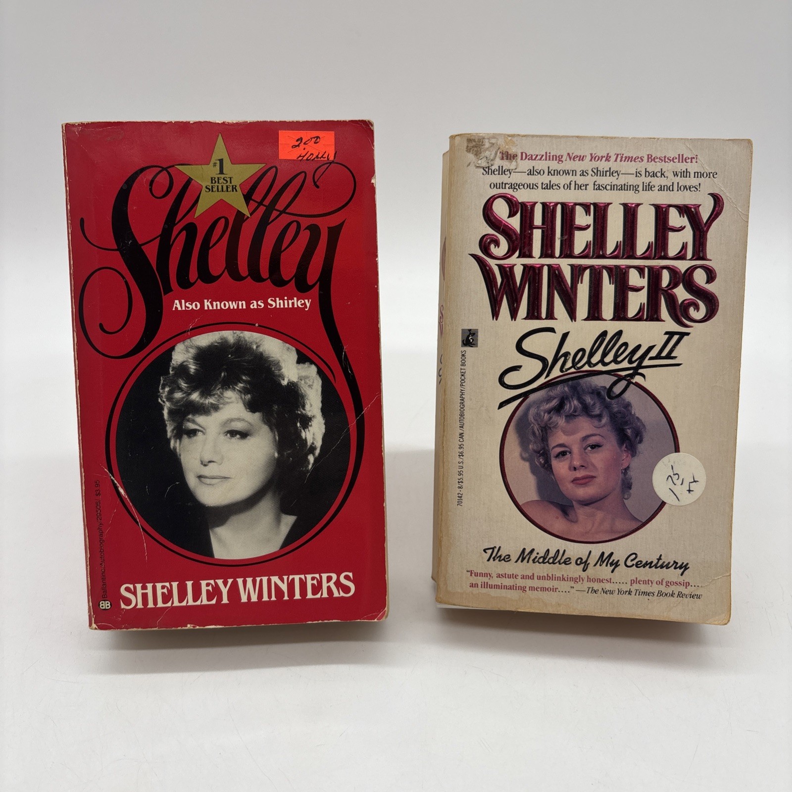Shelley Winters Book Lot of 2 Bundle Shelley Also Known as Shirley & Shelley II
