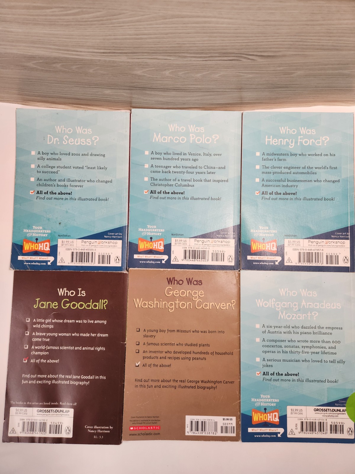 Who Was?/Who Is?/What Is? Paperback 14 Book Lot Illustrated Grosset & Dunlap