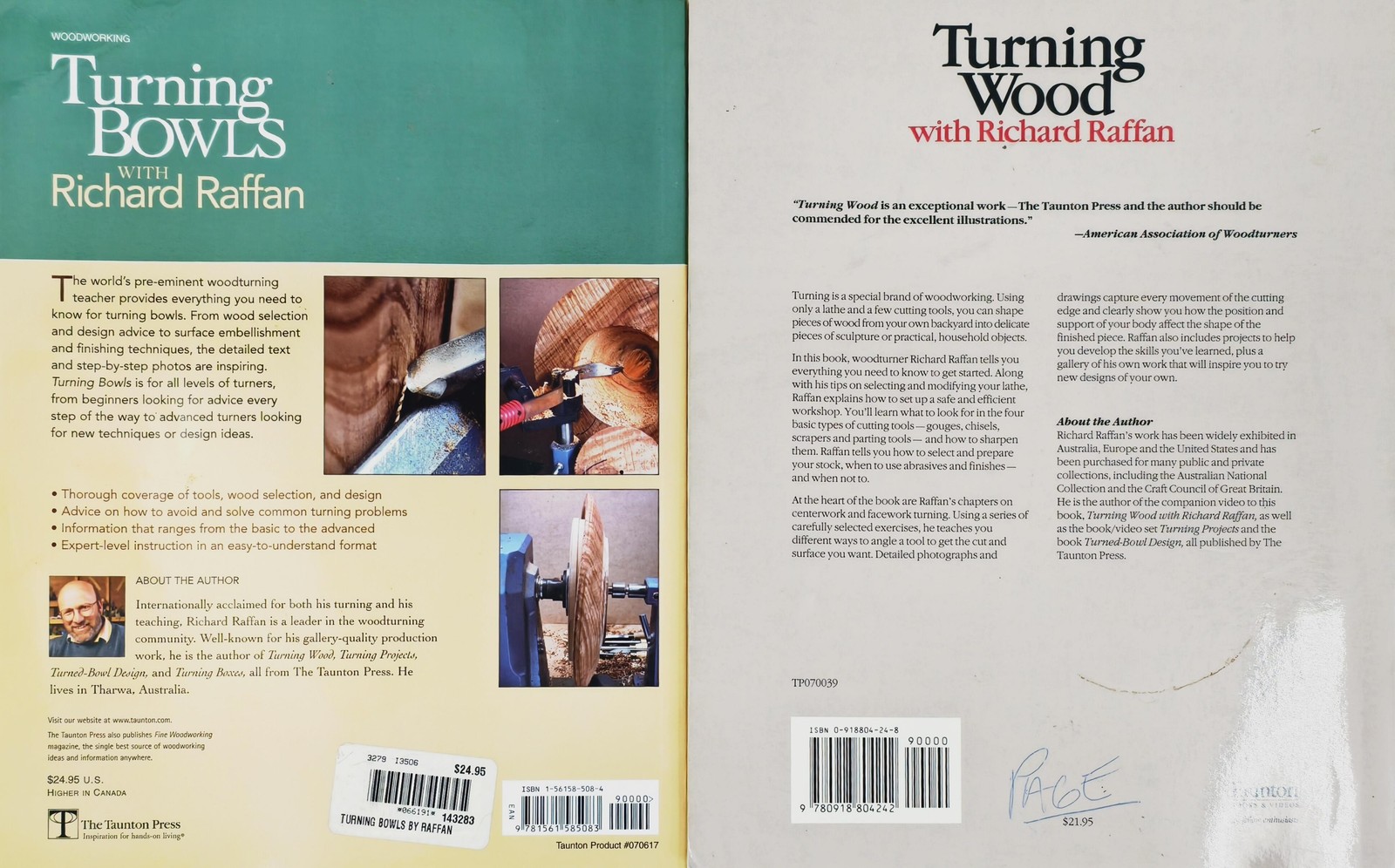 Vintage Turning Bowls With Richard Raffan The Taunton Press Paperback Lot of 2