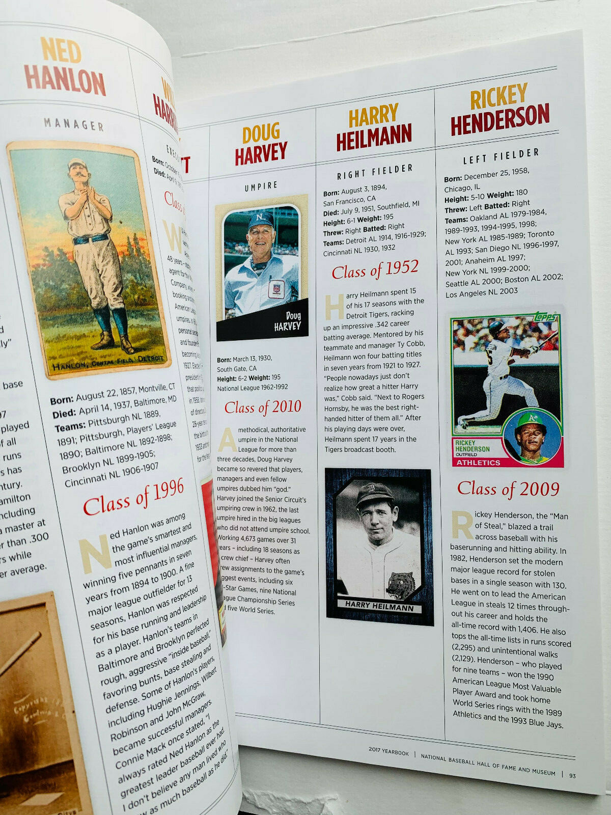 NATIONAL BASEBALL HALL OF FAME AND MUSEUM 2017 YEARBOOK 148 PAGES MLB MAGAZINE