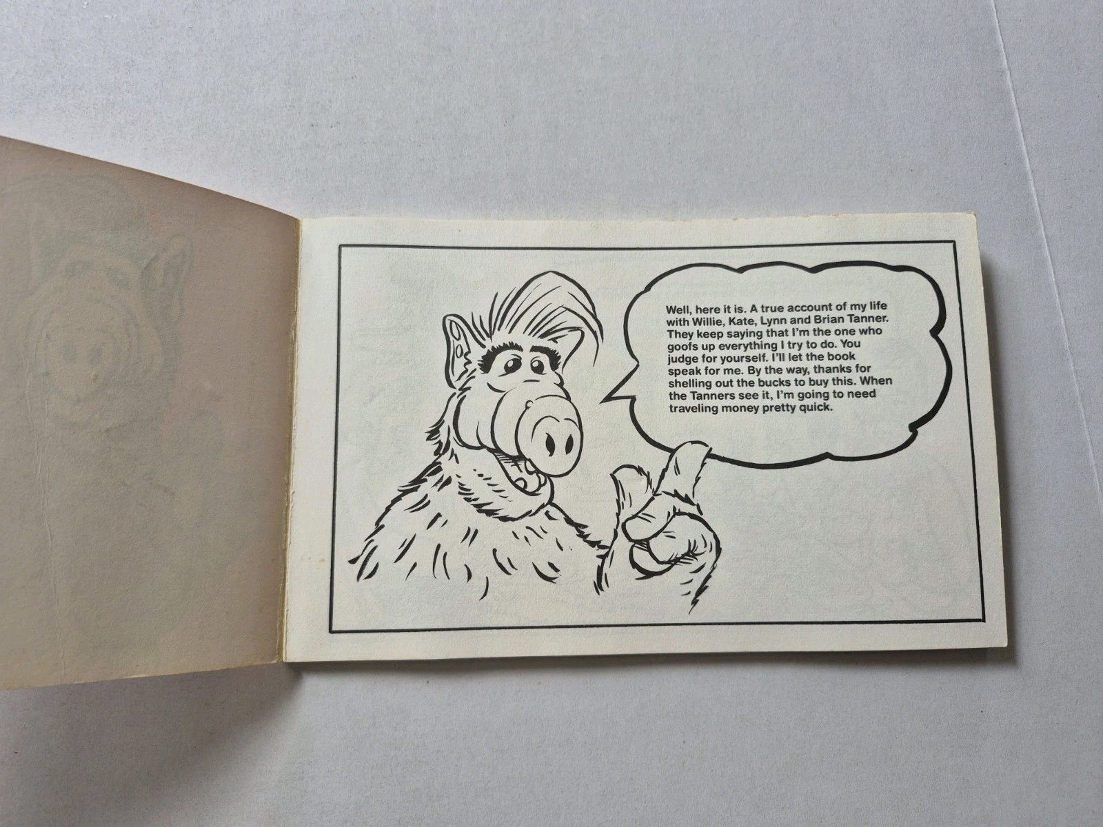 ALF Speaks Out! Richard J Schellbach 1987 TV Tie In Furry Alien Cartoon PB