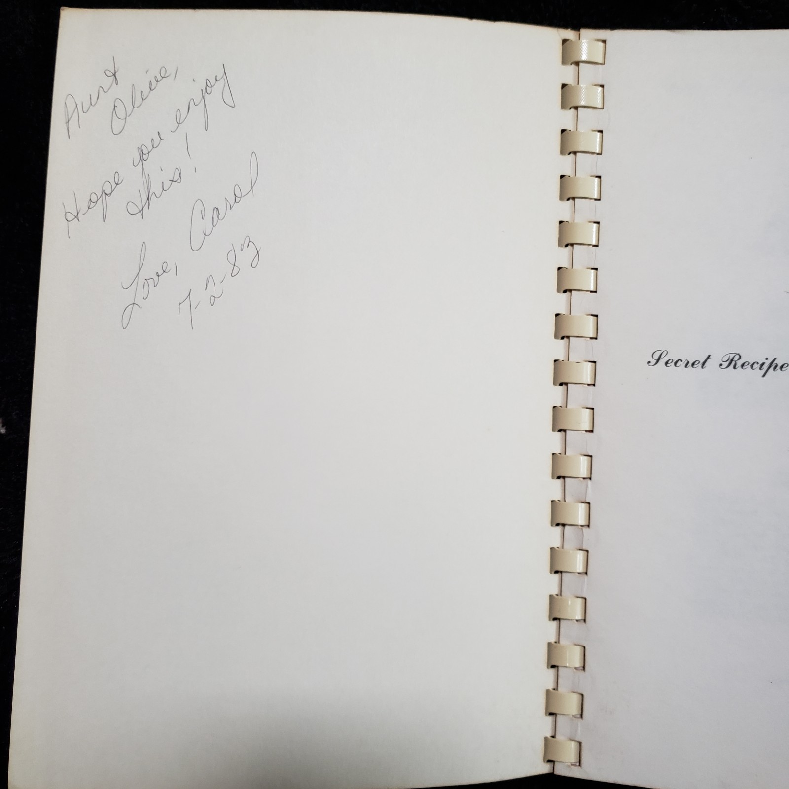 Secret Recipes of Telephone Pioneers Cookbook Chaper 1961 South Carolina 1982
